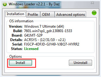 Windows Loader(win7) V2.5 d